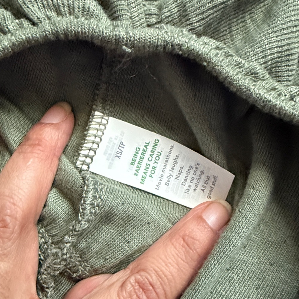 Aerie Endless Summer Cropped Sweatshirt in Olive Green Size XS - Picture 5 of 5